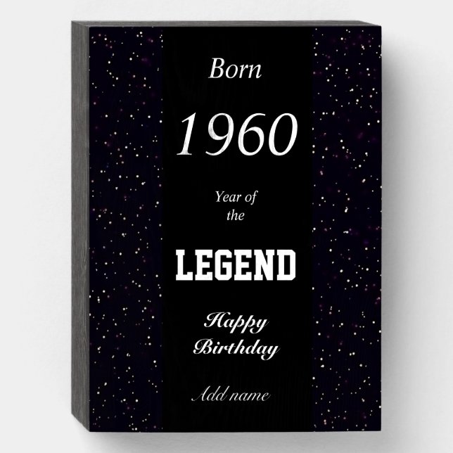 Personalised birth year birthday wall art box gift (Front Vertical)