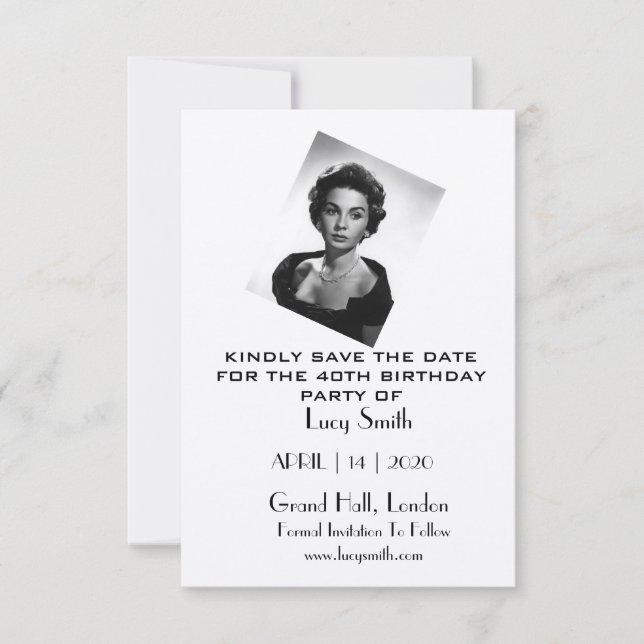 Personalised Birthday Party Save the Date Cards (Front)