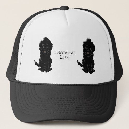 Personalised Black Goldendoodle Dog Design Trucker Hat