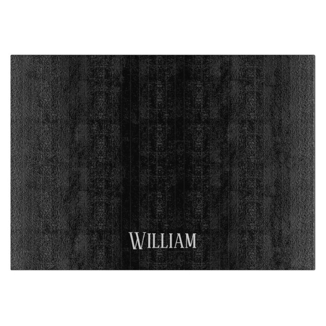Personalised black pinstripes cutting board (Front)