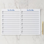 Personalised Blank Sheet Music Paper Pad