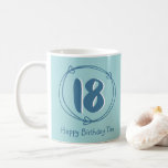 Personalised Blue 18th Birthday Gift Coffee Mug<br><div class="desc">This delightful 18th birthday coffee mug will make a lovely gift - just add your personalised name/message - click on edit button and enjoy designing.</div>