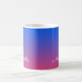 Personalised blue and pink ombre gradient coffee mug (Center)