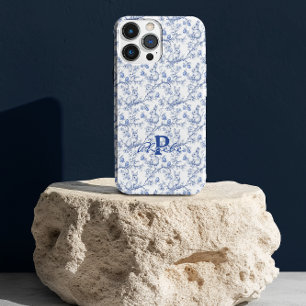 Personalised Blue Chinoiserie Bunny iPhone 15 Pro Case