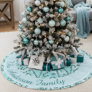 Personalised Blue Christmas Tree Base Holiday  Brushed Polyester Tree Skirt