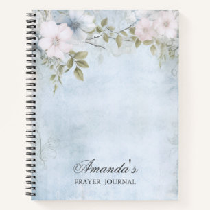 Personalised Blue floral Bible Verse Notebook