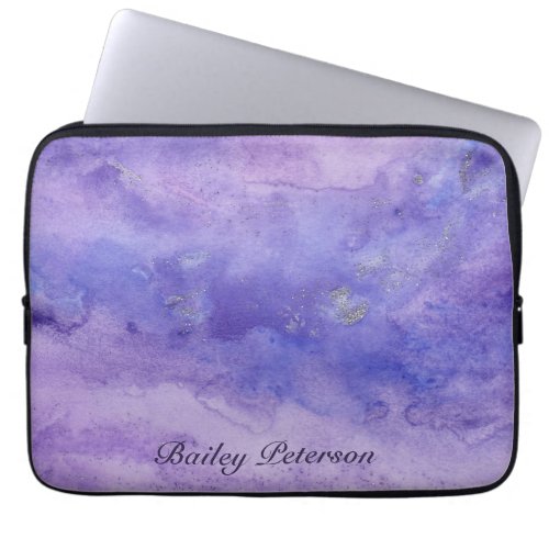 Personalised Blue Watercolour Spill Laptop Sleeve