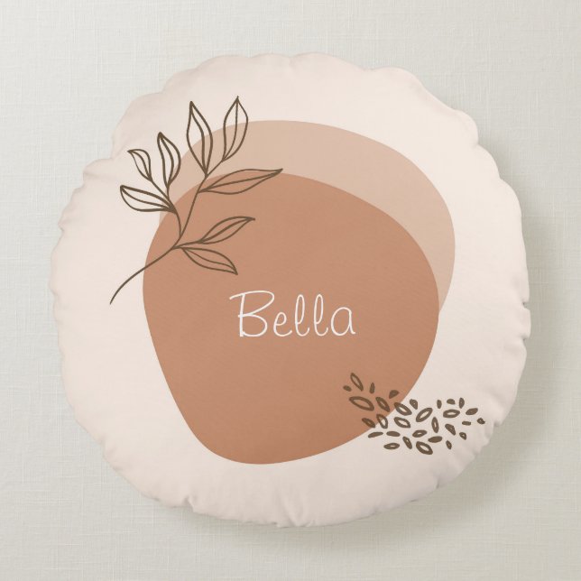 Personalised boho minimalist   round pillow (Front)
