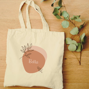 Personalised boho minimalist tote bag