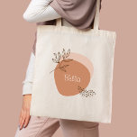 Personalised boho minimalist   tote bag<br><div class="desc">This design features earthy pink and beige tones in a boho chic style inspired by minimalism. Personalize it with a name to make stunningly simple library bag or fashion accessory. This item is part of a matching set,  visit the Whistle   Co Art store for more products featuring this design.</div>