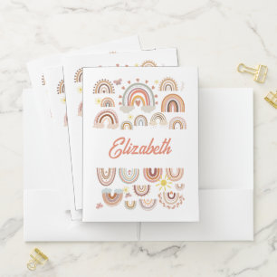 Personalised Boho Rainbow Pocket Folder