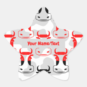 Personalised Bookplate Funny Moody Cows Pattern