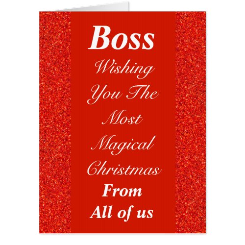 personalised boss Christmas card from all of us