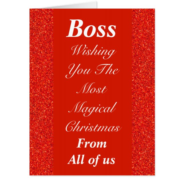 personalised boss Christmas card from all of us (Front)