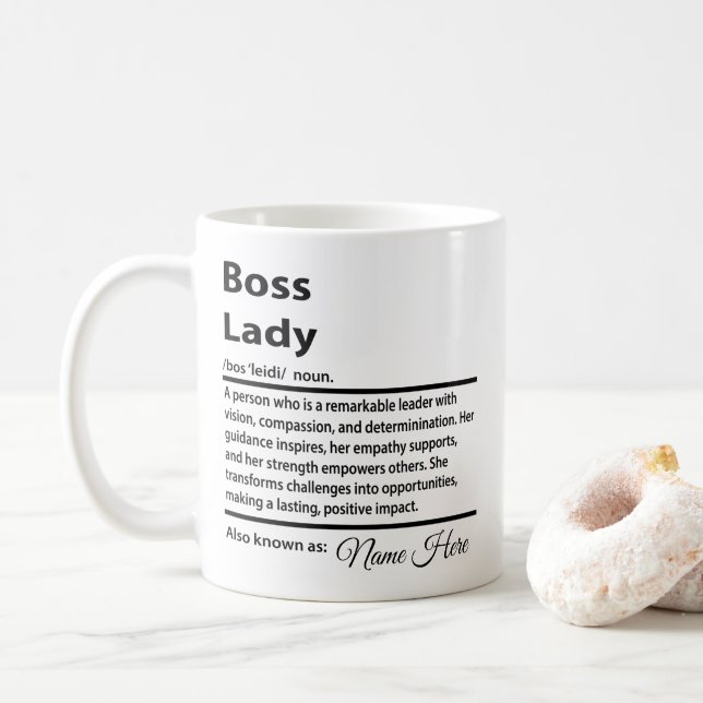 Personalised Boss Lady Definition Coffee Mug (With Donut)