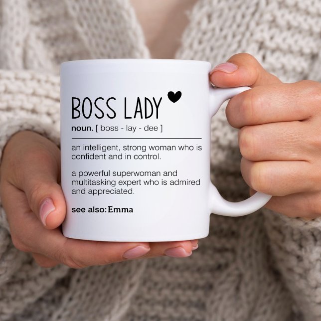 Personalised Boss lady definition Work Bestie Gift Two-Tone Coffee Mug (Creator Uploaded)