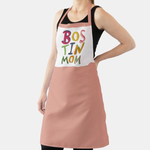 Personalised Bostin Mom Black Country Apron