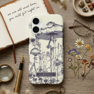 Personalised Botanical Mushroom Vintage Charm iPhone 17 Case