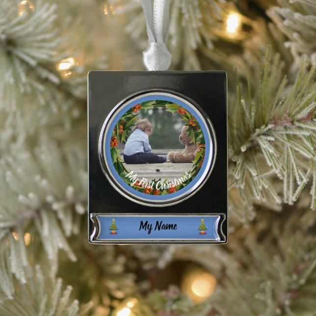 Personalised Boy Baby's 1st Christmas Ornament (Tree)