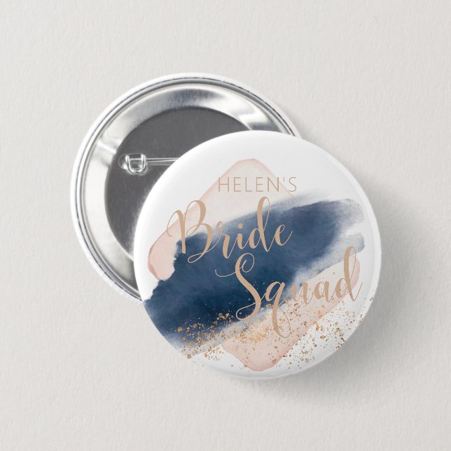 Personalised Bride Squad wedding party badges Button (Front & Back)