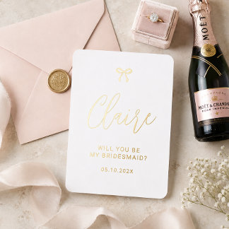 Personalised Bridesmaid Foil Proposal Card