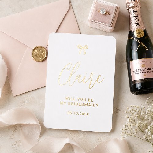 Personalised Bridesmaid Foil Proposal Card