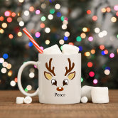 Christmas Reindeer Boy Rudolph Cute Face Xmas' Mug