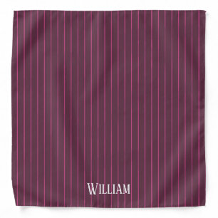 Personalised burgundy pinstripes bandana