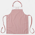 Personalised Burgundy Stripe Pattern Apron
