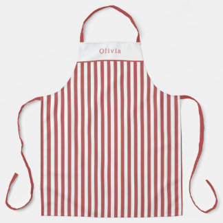 Personalised Burgundy Stripe Pattern Apron