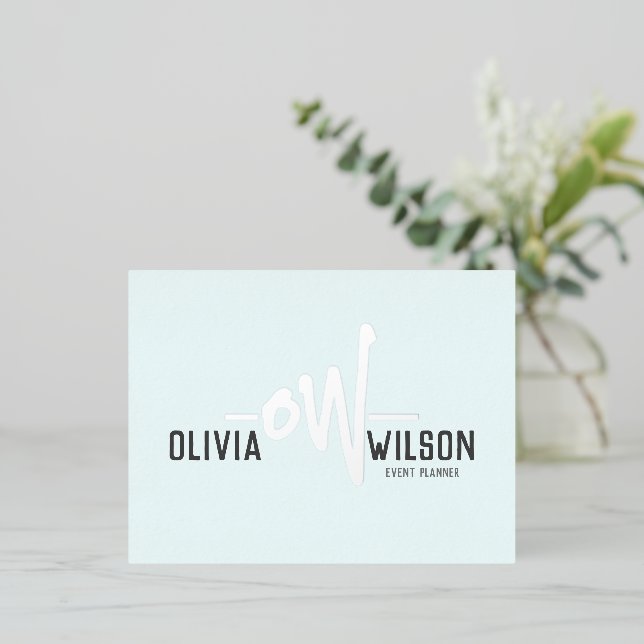 Personalised Business Card | Big Bold Initials (Standing Front)