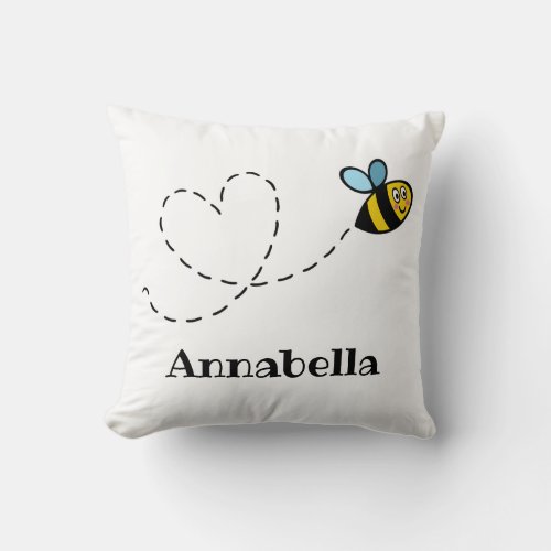 Personalised Busy Bumblebee Pattern Cushion