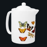 Personalised Butterfly Theme Porcelain Teapot<br><div class="desc">Custom personalized butterfly themed teapot design with name.</div>