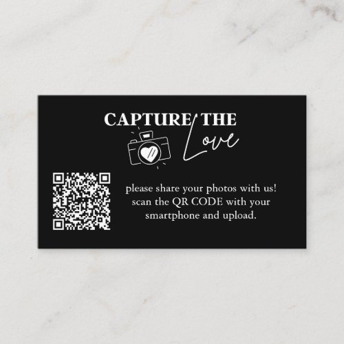 Personalised Capture The Love Wedding Qr Code Enclosure Card