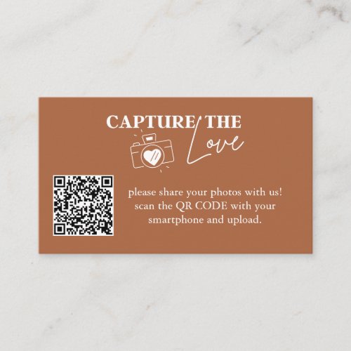 Personalised Capture The Love Wedding Qr Code Enclosure Card