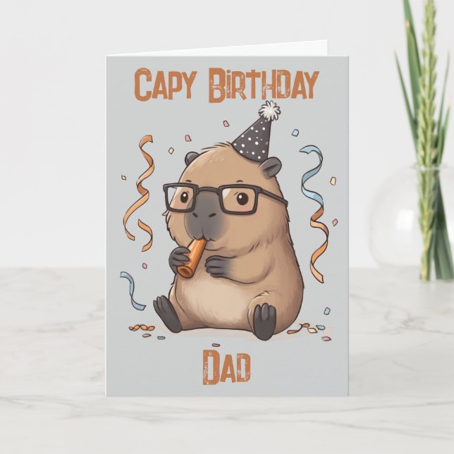 Personalised Capybara Birthday Card (Front)