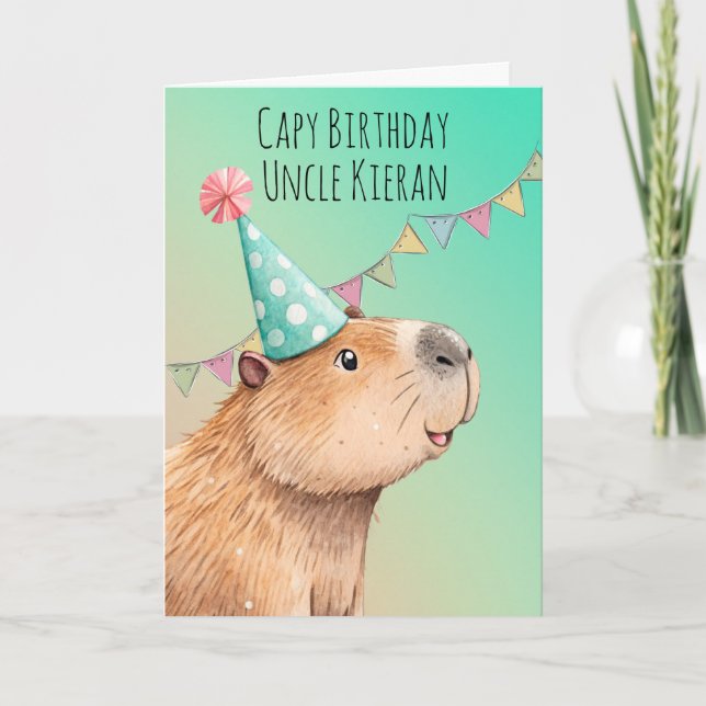 Personalised Capybara Birthday Card (Front)