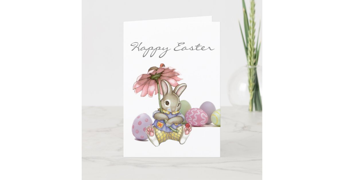 Personalised Card - Rabbit & Ladybirds | Zazzle