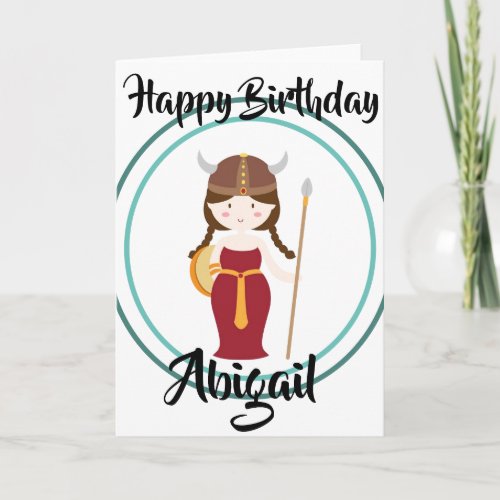 Personalised Card _ Viking Warrior Princess