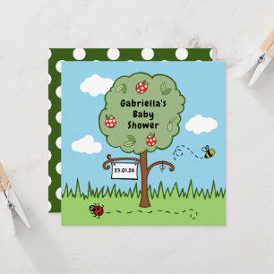 Personalised Celebration Tree Baby Shower Invite