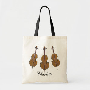 Personalised cello trio tote bag