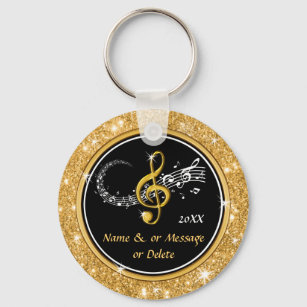 Personalised Cheap Music Themed Party Favours Keychain