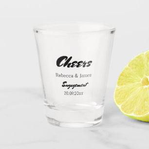 Personalised Cheers Engagement Wedding Shot Glass