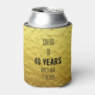 Personalised Cheers Gold Birthday Can Cooler