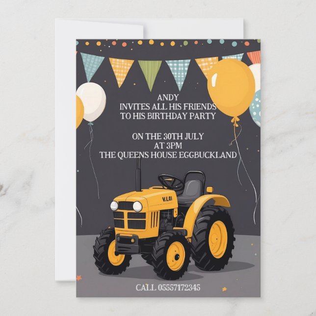 PERSONALISED CHILDRENS INVITATION  (Front)