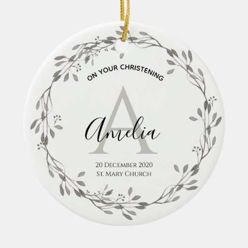 Personalised Christen Godparents Baptism godchild  Ceramic Ornament