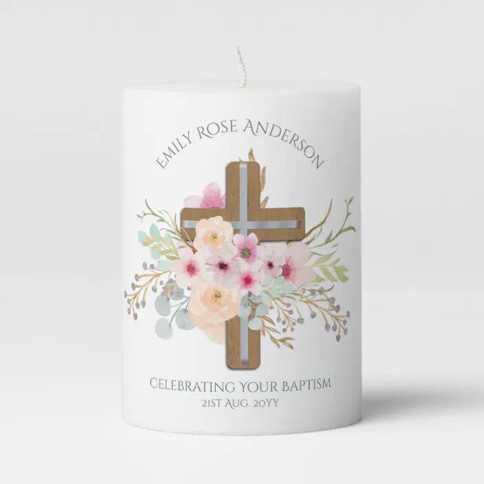 Personalised Your Photo Candle Christening Baptism Memory Keepsake Gift Boy Girl 
