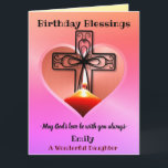 Personalised Christian Birthday Card For Daughter<br><div class="desc">Custom Personalised Christian Birthday card for daughter or daughter-in-law. Custom religious theme happy birthday card design for her.</div>