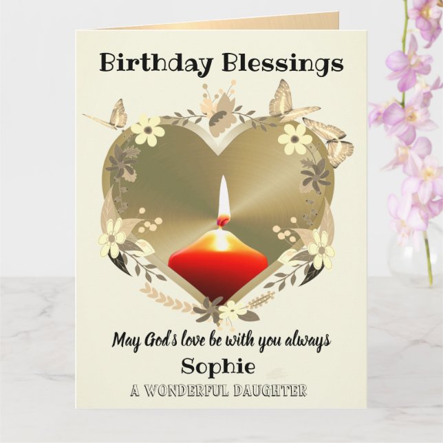 Personalised Christian Birthday Card For Daughter (Orchid)