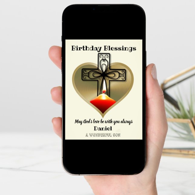 Personalised Christian Birthday Card For Son (Front Digital)